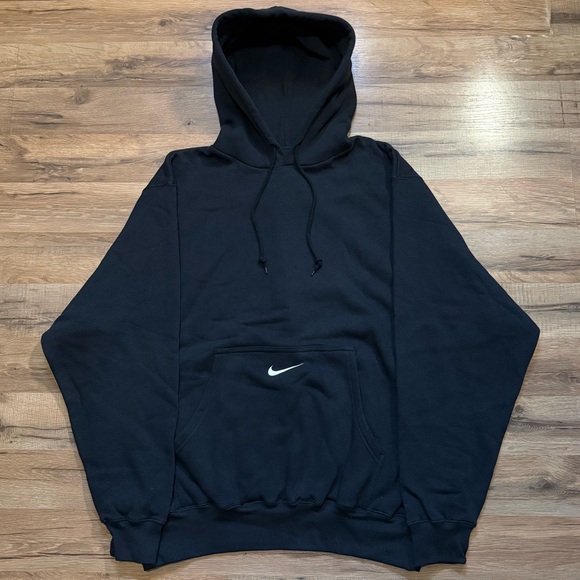 90s Nike Team Center Swoosh Pocket Hoodie Sweatshirt